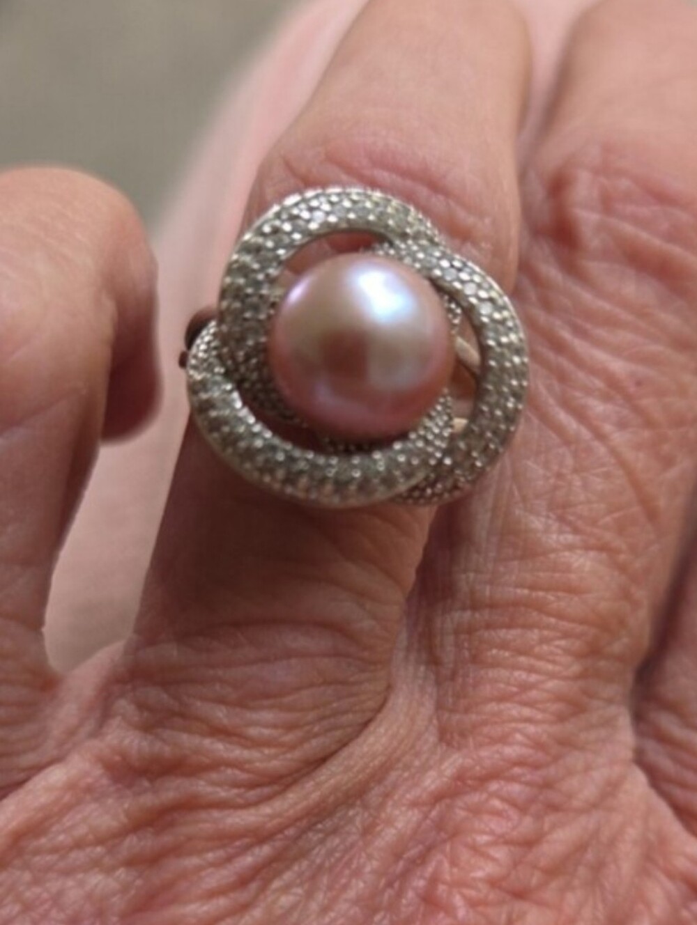 New! Macy,genuine pearl,925 sterling,ring!Retail$250